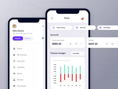 Banking app - mobile dashboard banking fintech ios minimal product ui uiux uiuxdesign