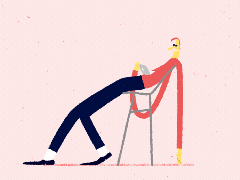 Lazy Monday aftereffects animated gif animation character design frame by frame illustration loop monday morning motion design office texture textures ui vector