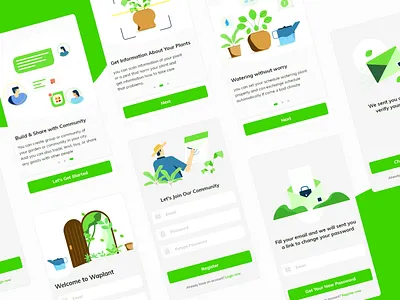 Plants & Watering Onboarding Illustration chat farm farmer garden gardener gradients illustration ilustration leaf onboarding onboarding illustration onboarding screen onboarding ui plant planter planting plants pot ui watering