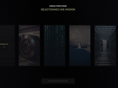 Airbus Gaming - Selection mission animation capturetheflag cyber cybersecurity design mission motion design select mission ui ui design user interface