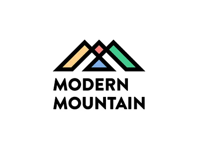 Modern Mountains Logomark art branding design digital illustrator logo print typography vector