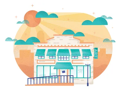 The Burkholder building city city illustration design digital graphics illustration illustrator lincoln nebraska storyhook texture vector