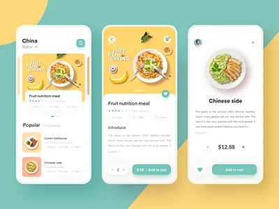 Food delivery App ui ux 应用 插图 移动 设计