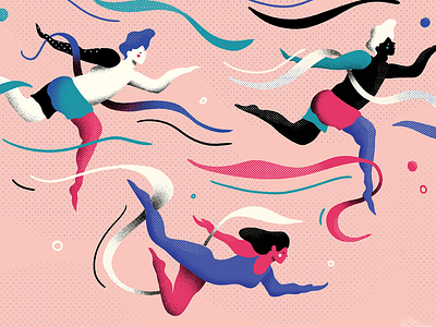 Pool dance circus dance illustration pattern pool