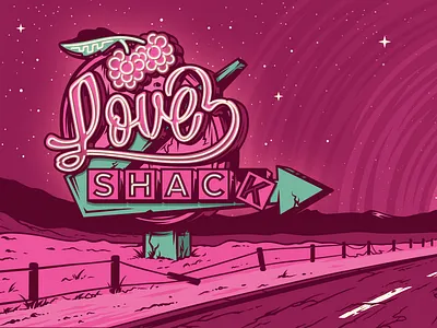 Love Shack beer brewery label love neon neon sign raspberry rings road shack three trip van