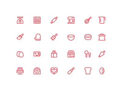 Bakery Icon Set bakery icon icon pack icon set icons line linear system icon