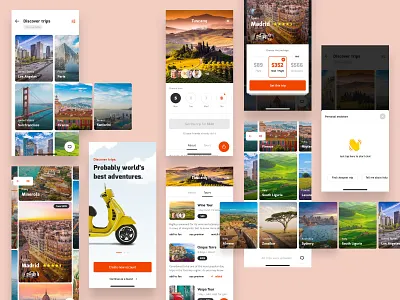 Travel App app design interface ios mobile travel ui ux