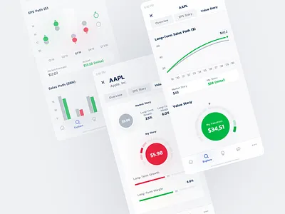 Yowlo - fintech mobile app bottom bar capital data edtech finance financial education fintech forecast funds gauge chart investment investors line chart market mobile app pie chart slider spreadsheets stock trading