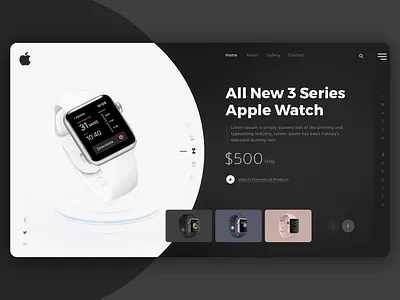 Watch banner Design apple apple product design apple watch apple watch design banner banner design banner section creative banner creative design creative watch landing design landingpage uiuxdesign watch banner watches website design