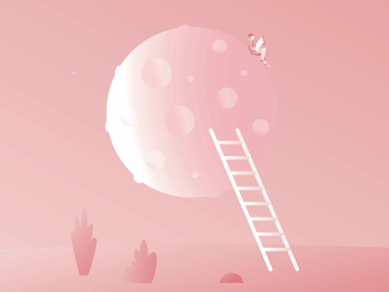 MOON - Animation - SOL x YOS animation book gif illustration ilustration moon reading stars vector