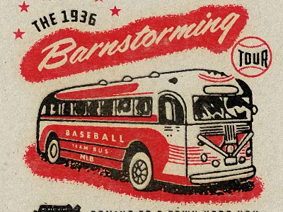 Barnstorming Negro League Baseball Tee african american baseball branstorming bus illustration negro league baseball retro shirt design texture type typography vector vector art vintage vintage baseball vintage bus