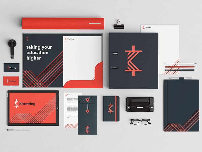 Kitestring Identity Exploration brand brand design branding icon identity identity branding identitydesign k logo kitestring logo logodesign mockup typography