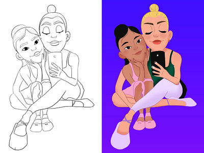Ballet dancer illustration cartoon character design digital drawing illustration illustration art lineart