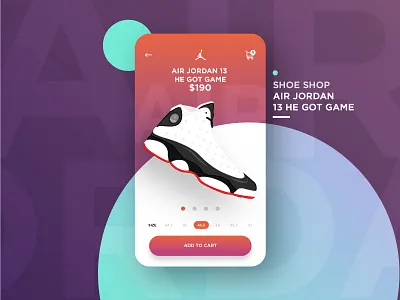 Air Jordan 13 - He Got Game adobe cc adobe illustrator air jordan app ui app ui design application interface basketball dribbble etheric flat game gradient graphic design illustration interface night nike shoes uiux vector