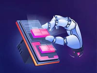 Upgrade 2.5d - four android art blue branding color design dribbble illustration photoshop style ui