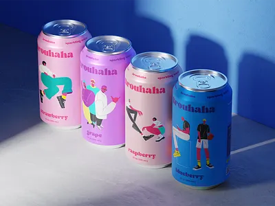 Brouhaha 2d animation 3d 3d render after effects animation blender branding cycles drink illustration illustrator package