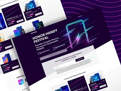 Huawei HiHonor Mobile Festival - WEB hihonor honor huawei huawei landing page illustration landing page landing page ui phone phone illustration phone landing page ui uiux user interface user interface design