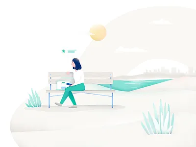 Intro illustration calm character feelings illustration login login page product product illustration woman