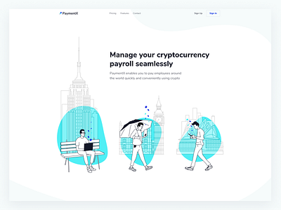 Main Screen. Branding & Website Design. PaymentX clean design embacy illustration illustrator landing landing page landingpage minimal ui vector web website
