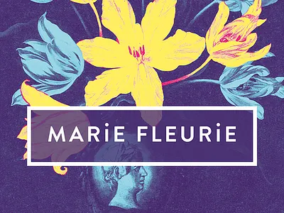 Marie Fleurie florist poster advertising art direction blue branding digital branding duotone duotones florist flower art flowers postcard poster yellow