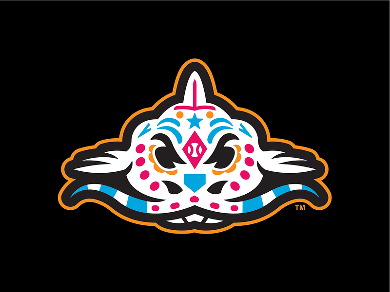 Pescados de Carolina (MiLB) baseball carolina catfish copa fish logo milb skeleton sports sugar skull