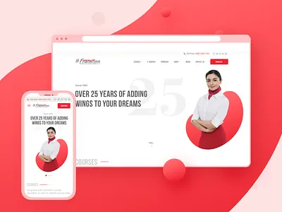Frankfinn - Landing Page | Website aviation branding business design frankfinn hospitality institute landing design landingpage netbramha redesign training travel ui user experience userinterface ux webpage website