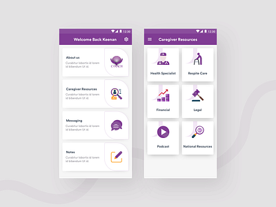 Caregiver Apps Design android app app app design appointment care caregiver clean concept design full apps health illustration inspiration minimal podcast trend typography ui design