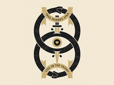 True Friends Stab You In The Front badge branding bring me the horizon eyes icon illustration lyrics snake snakes tattoo tattoo art