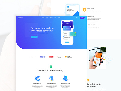 Payment app landing page android animation app design app landing b2b banking app best shot dribbble financial flat design google analytics gradiant illustration ios app mobile app payment gateway product design saas saas design web design