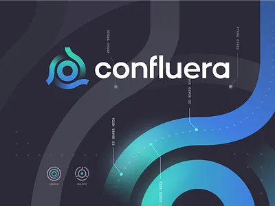 confluera branding branding drawing icon identity illustration landing logo mark sketch typography website