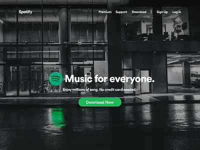 Spotify Landing Page concept dark ui green landing page landing page design minimal music spotify ui ux web webdesign website website concept