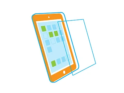 Iso 03 - Tablet colour concept device illustration isometric line art tablet vector