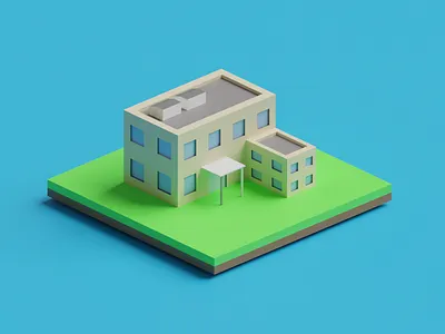 3D Isometric Building 3d 3d art blender building design illustration isometric lighting low poly lowpoly render