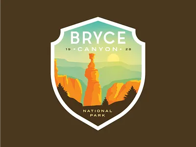 Bryce Canyon National Park badge bryce canyon canyon national park red rocks rocks sticker sunrise utah vintage