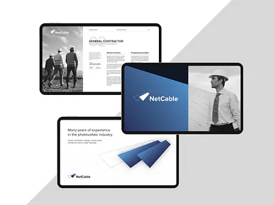 NetCable - Key Visuals blackandwhite branding clean illustration key visual logo perspective photography poland slide solar panel typography