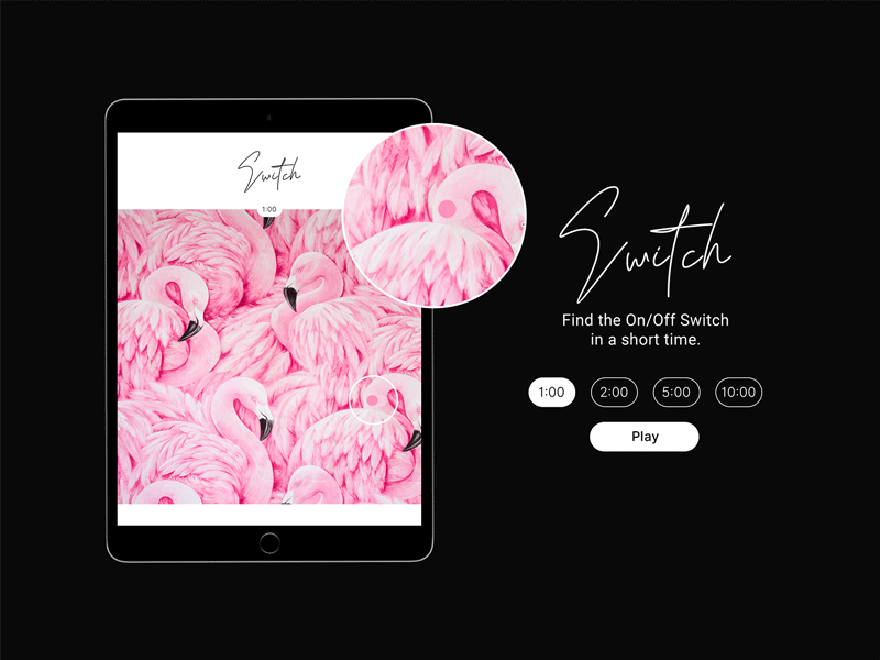 Dailyui#015 - Switch black black white brandidentity branding color dailyui design flamingo game identity logo pink play search ui web