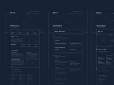 SINGER Web Wireframe branding clean concept design design digital minimal typography ui ux web webdesign website wip wireframe