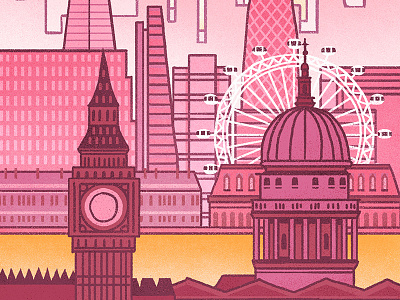 Happy Chinese Valentine's Day! buildings chinese valentines day flat graphic illustration london love mulberry texture valentines day