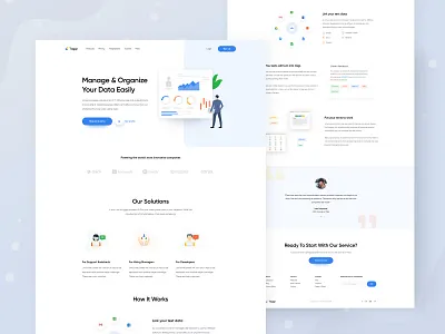 Homepage - Taggr Website agency branding typography analytics statistics dashboard app landing page b2b saas sass b2c big data illustration experience ux graphic vector icon new trend trending service crypto blockchain sketch xd figma template user interface ui web design website homepage kit