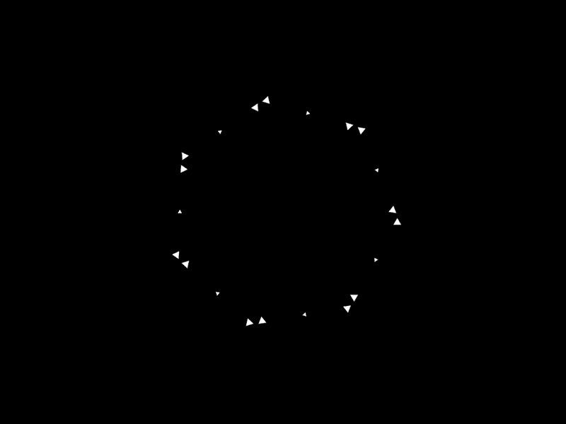 Moving Triangles black circle minimal motion perpetual triangles white