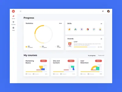 LMS For Marketing Courses dashboard dashboard ui elearning lms online course ui design