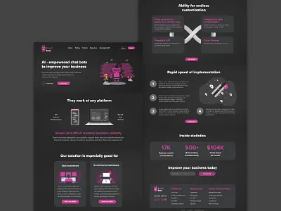 Landing page Smart Bots chat bot design ecommerce landing landing page design promo saas saas landing page ui user interface ux ux ui web web banner web desgin web design website