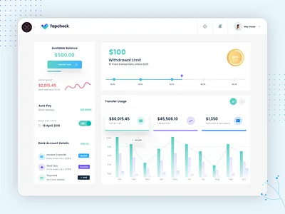 Tapcheck Dashboard app blue dashboard dashboard app dashboard design dashboard ui finance finance app green payment app payroll web app