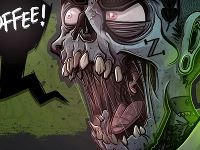 Coffee! alternative character characterdesign coffee creature hipster monster shark tattoos teeth zombie