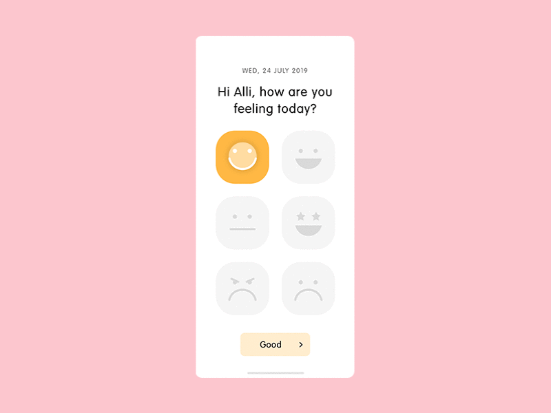 Mood Tracker after effects animation design invitation invite moods ui