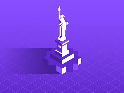 Statue of Liberty - Iso Future NYC ellis island gradient illustration isometric isometric design lady lady liberty liberty new york new york city travel vector