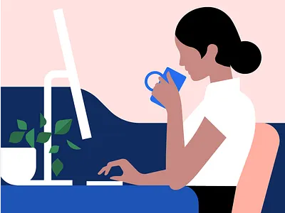 Office woman for Uber b2b corporate office desk desktop desktop computer enterprise office tech