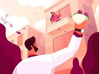 Spring art cartoon character character design design fireart fireart studio girls happy illustraion illustration love plants spring vector