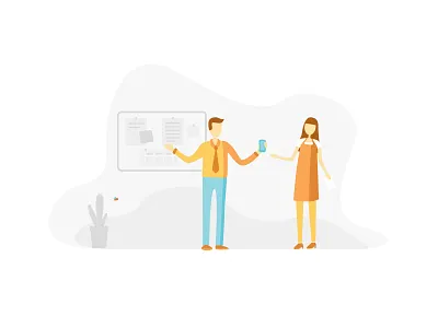 Digitalise Your Workforce with Beekeeper bee beekeeper blue board business colorful design digital illustration mobile non desk worker vector yellow