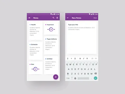 Notes App 2019 2020 trend android app audio notes audiobook clean create note design inspiration mobile ui notes ui ui design ux voice notes